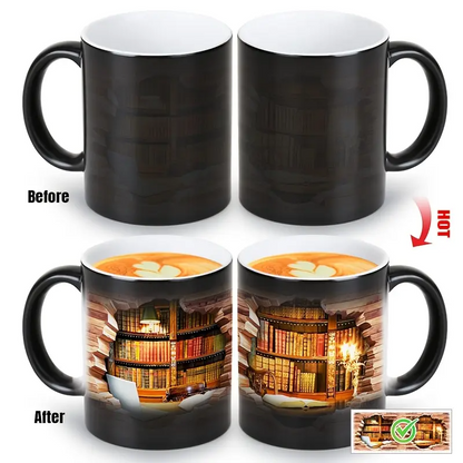 Charming Ceramic Mug with Thermal Effect for Book Lovers