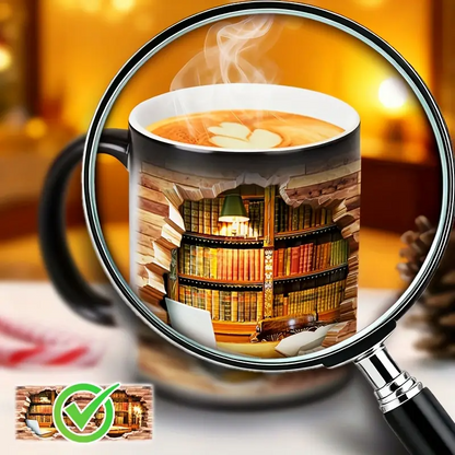 Charming Ceramic Mug with Thermal Effect for Book Lovers